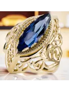 Пръстен Винтидж бижута Сапфир 14K жълто злато vrc017y